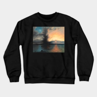 The Rock of Salvation (1837) by Samuel Colman. Crewneck Sweatshirt